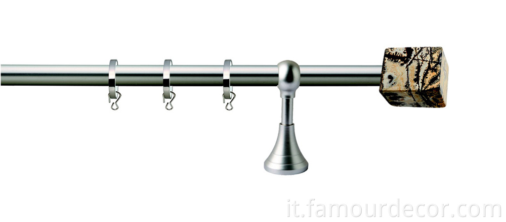 Popular solid square marble head curtain rod